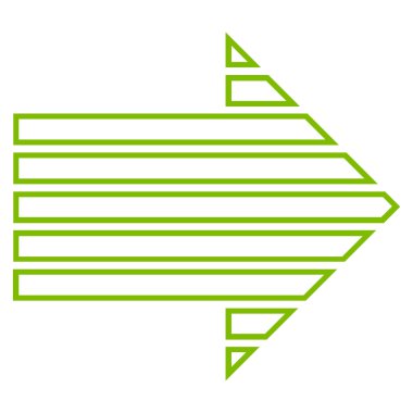 Şerit ok sağ kontur vektör simgesi