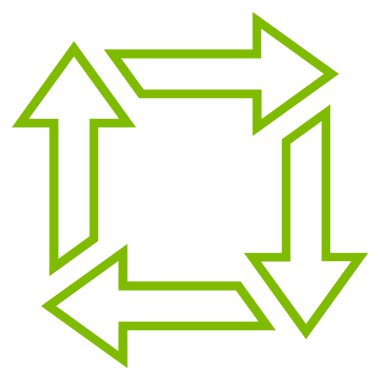 Kare geri dönüşüm kontur vektör simgesi