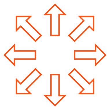 Oklar ince çizgi vektör simgesini genişletin