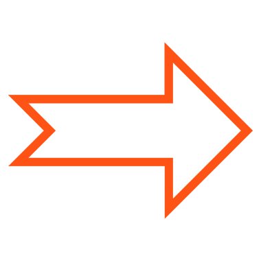 Ok şu ince çizgi vektör simgesi