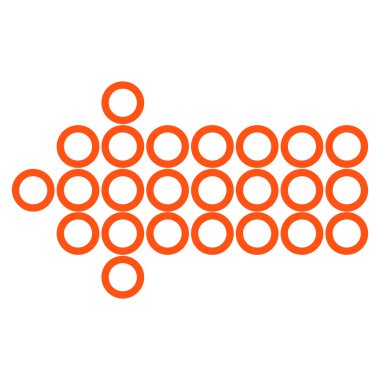 Daire ok sol anahat vektör simgesi