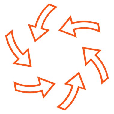 Siklon okları satırı vektör simgesi ince