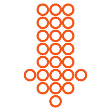 Yuvarlak kontur vektör simgesi aşağı ok