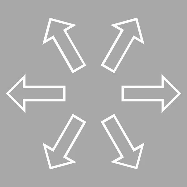 Flèches radiales Ligne mince Icône vectorielle — Image vectorielle