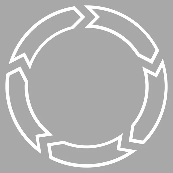 回転の円の輪郭ベクトル アイコン — ストックベクタ