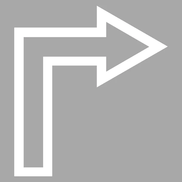 Turn Right Stroke Vector Icon — Stock Vector
