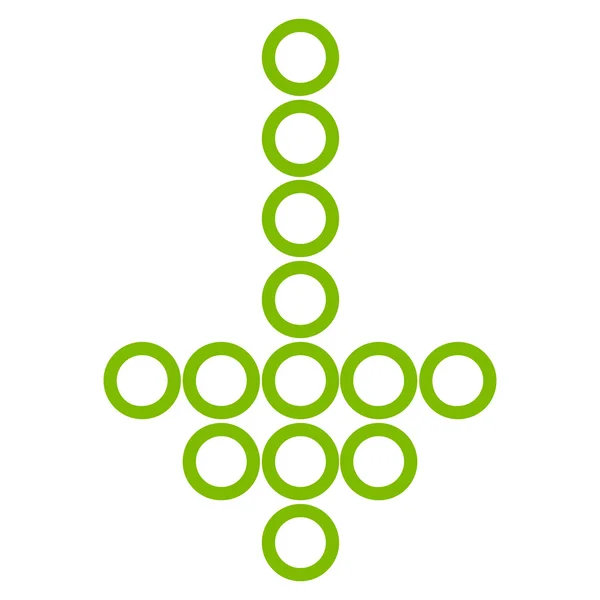Seta de círculo para baixo ícone de vetor de contorno — Vetor de Stock