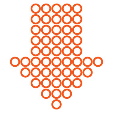 Anahat vektör simgesi aşağı noktalı ok