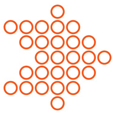 Yuvarlak ok sağ kontur vektör simgesi