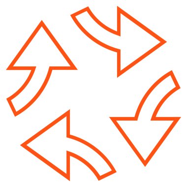 Dairesel Exchange okları vektör simge kontur