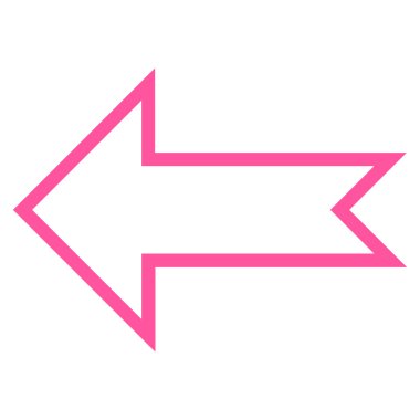 Ok sol kontur vektör simgesi