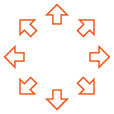 Radyal okları vektör simge kontur