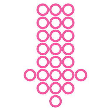 Yuvarlak anahat vektör simgesi aşağı ok