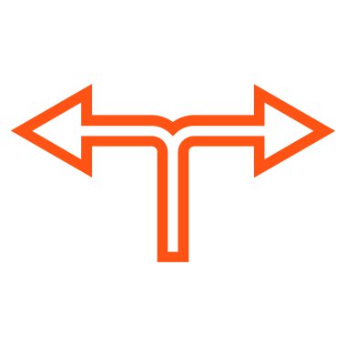 Birleşim sol doğru anahat vektör simgesi