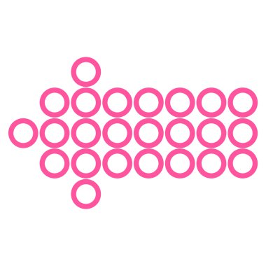 Daire ok sol kontur vektör simgesi