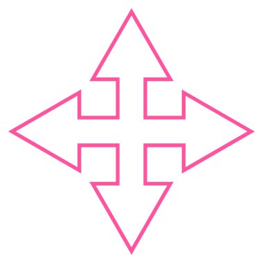 Tam ekran okları satırı vektör simgesi ince