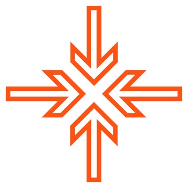 Oklar kontur vektör simge içeriye doğru