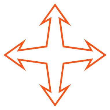 Kavşak okları kontur vektör simgesi