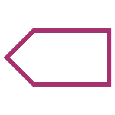 İşaretçi sol anahat vektör simgesi