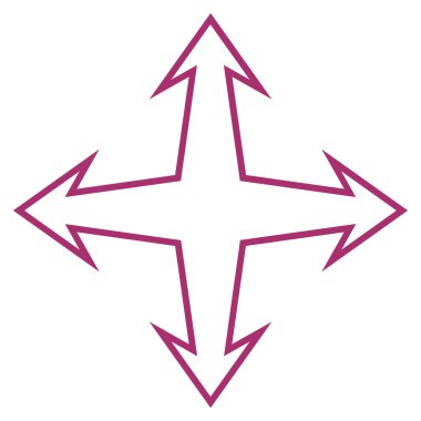 Kavşak okları satırı vektör simgesi ince