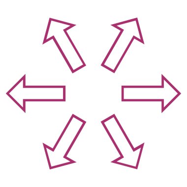 Radyal okları anahat vektör simgesi