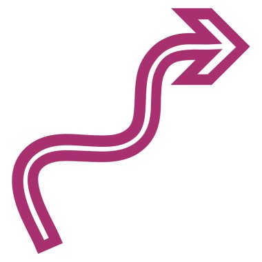 Eğri ok ince çizgi vektör simgesi