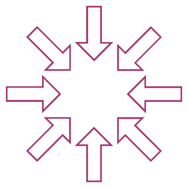 Basınç okları satırı vektör simgesi ince