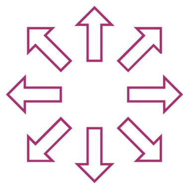 Oklar anahat vektör simgesini genişletin