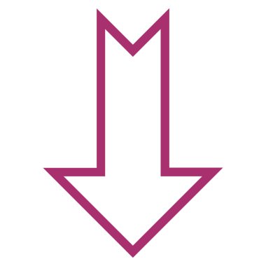 Kontur vektör simgesi aşağı ok