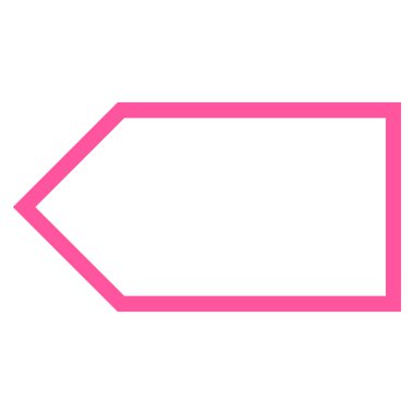 İşaretçi sol anahat vektör simgesi