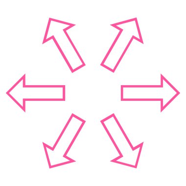 Radyal okları anahat vektör simgesi