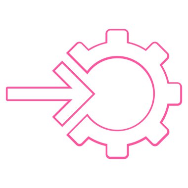 Entegrasyon ok kontur vektör simgesi