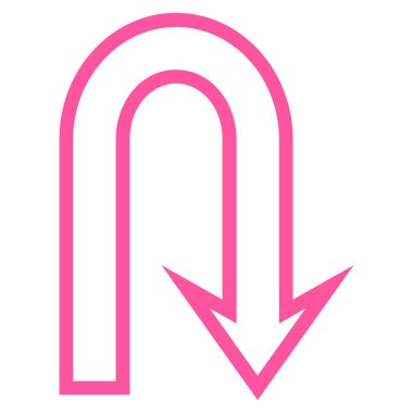 U dönüş kontur vektör simgesi