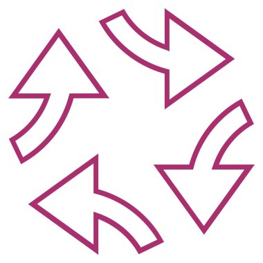 Dairesel Exchange okları satırı vektör simgesi ince