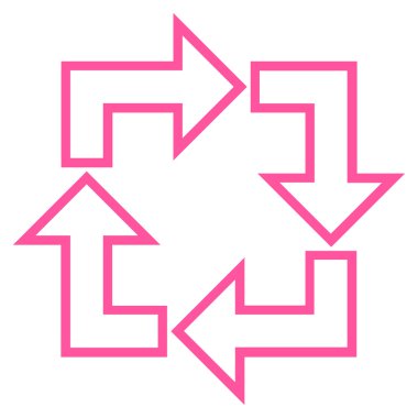 Kare geri dönüşüm kontur vektör simgesi