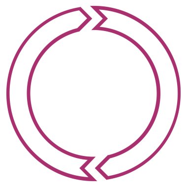 Döndürme daire anahat vektör simgesi