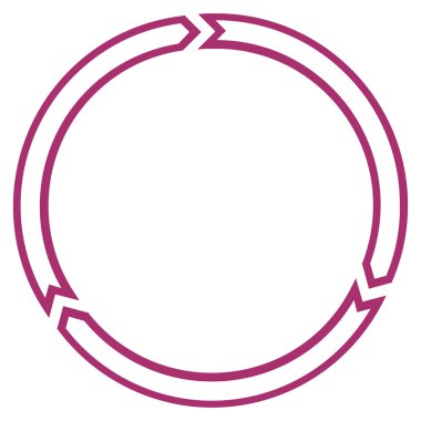 Döndürme daire kontur vektör simgesi