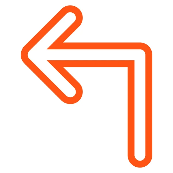 Tournez à gauche Contour Vector Icon — Image vectorielle