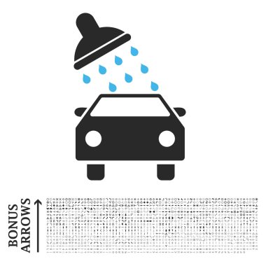 Bonus ile araba yıkama düz vektör simgesi