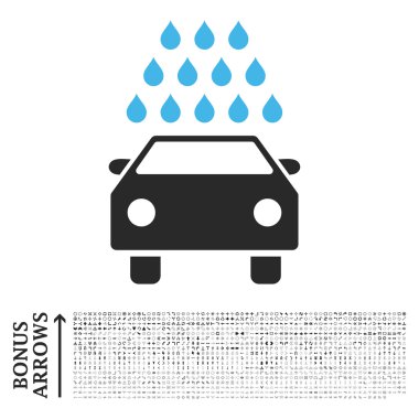 Bonus ile araba yıkama düz vektör simgesi