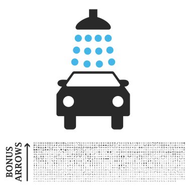 Bonus ile araba yıkama düz vektör simgesi