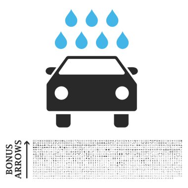 Bonus ile araba duş düz vektör simgesi