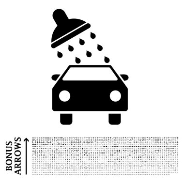 Bonus ile araba yıkama düz vektör simgesi
