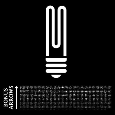 Bonus ile floresan ampul düz vektör simgesi