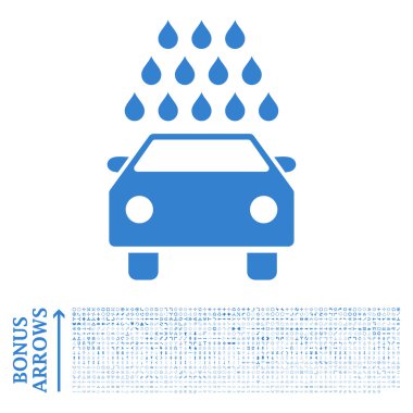 Bonus ile araba yıkama düz vektör simgesi