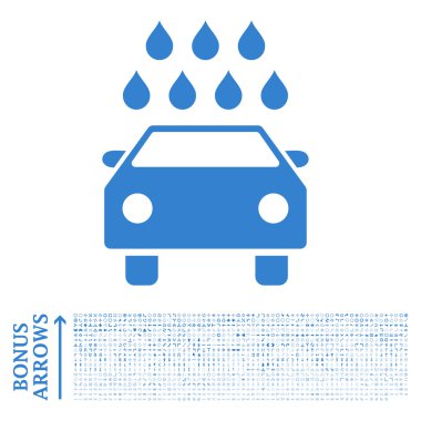 Bonus ile araba duş düz vektör simgesi