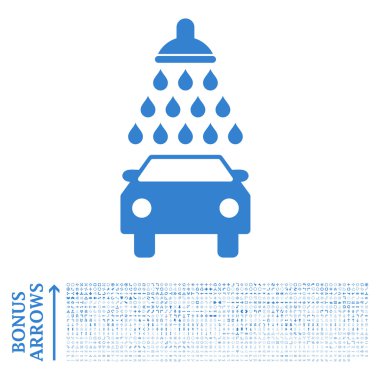 Bonus ile araba duş düz vektör simgesi