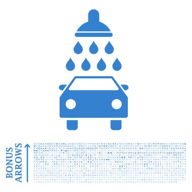 Bonus ile araba duş düz vektör simgesi