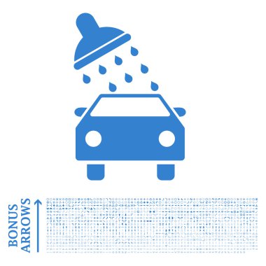 Bonus ile araba yıkama düz vektör simgesi
