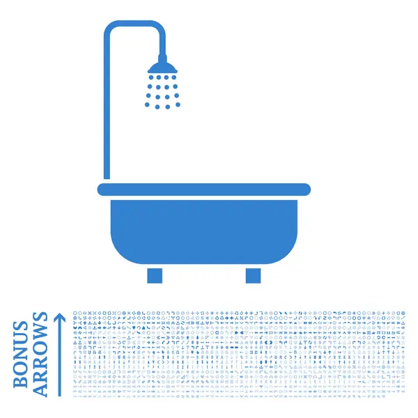 Sprchový kout ploché vektorové ikony s bonusem — Stockový vektor